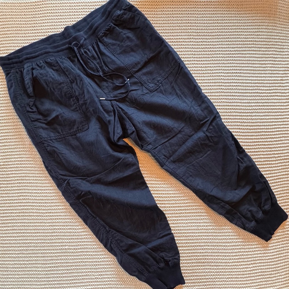 GAP Dark Blue Joggers - Linen/cotton blend